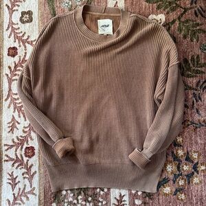 Aerie Tan Oversized Ribbed Sweater - XS